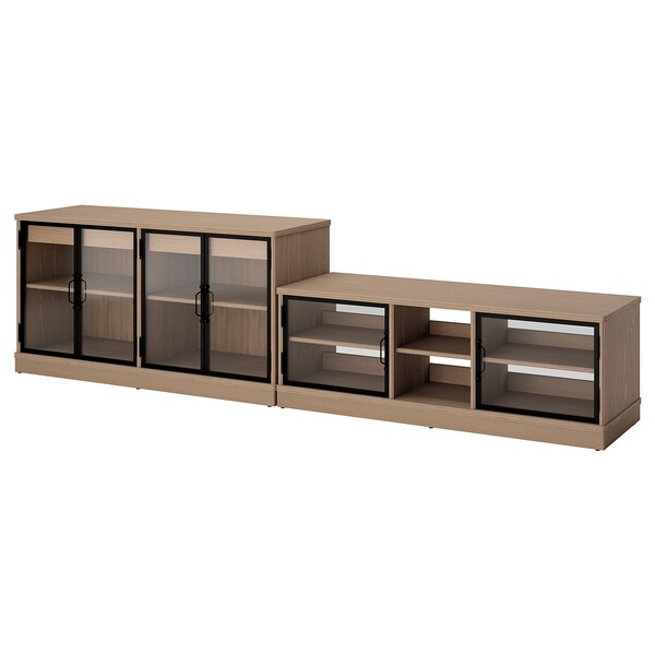 LANESUND - TV storage combination, grey-brown, 322x47x81 cm