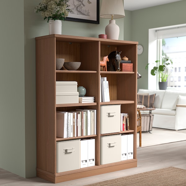 LANESUND - Bookcase, grey-brown, 121x37x152 cm