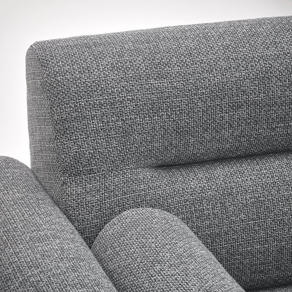 LÅNGARYD 2-seat sofa, Lejde/grey/black metal, 198 cm