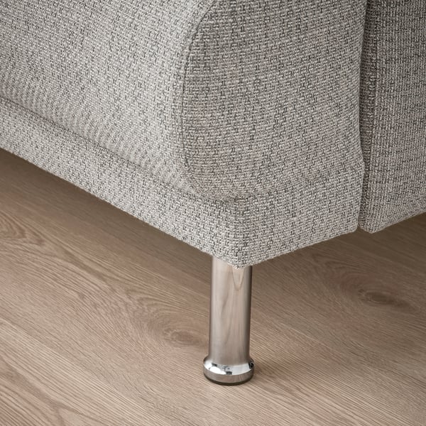 LÅNGARYD 3-seat sofa w chaise longue, left, Lejde/light grey metal, 280 cm