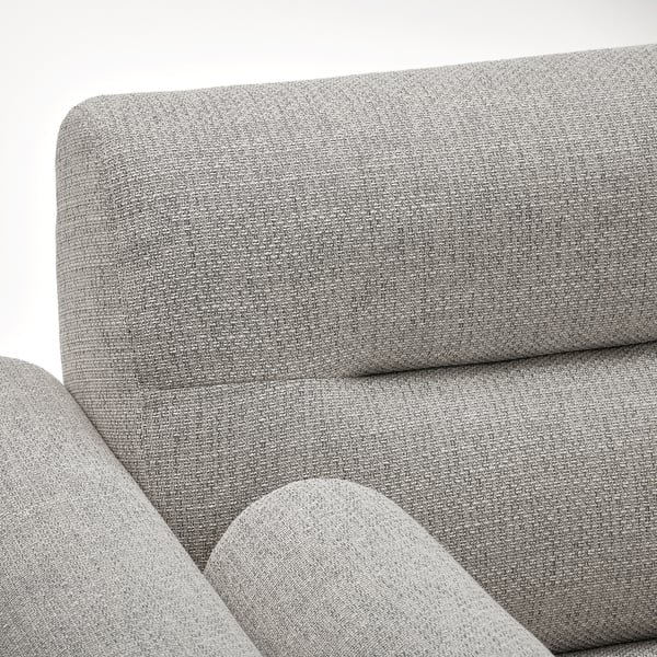LÅNGARYD 3-seat sofa / chaise longue, left, Lejde / light gray metal ,