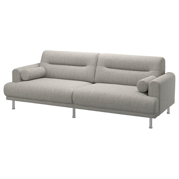 LÅNGARYD 3-seat sofa, Lejde light grey/metal