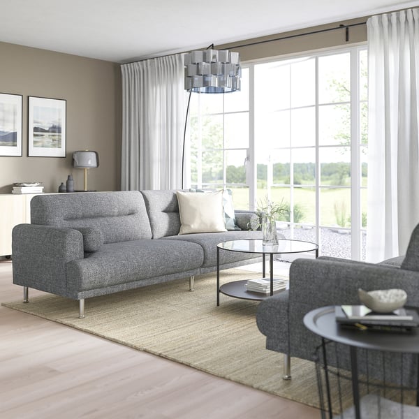 LÅNGARYD 3-seat sofa, Lejde grey/black/metal