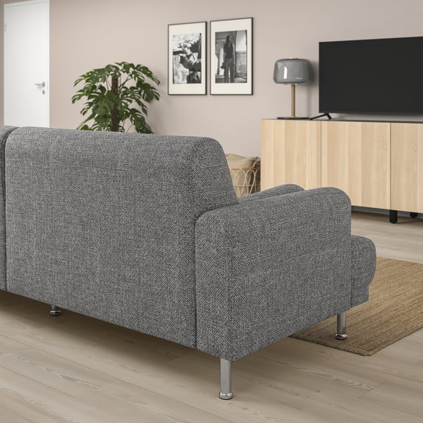 LÅNGARYD 3-seat sofa, Lejde grey/black/metal