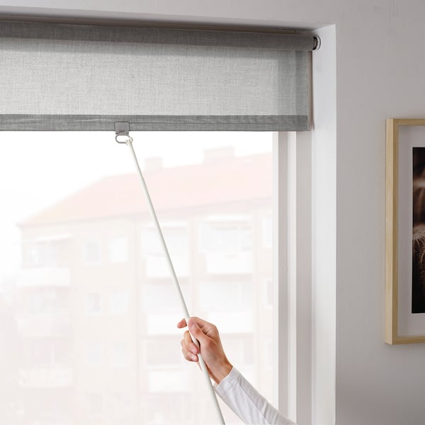 LÅNGDANS roller blind, grey, 140x250 cm