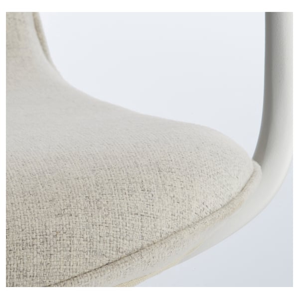 LÅNGFJÄLL conference chair with armrests, Gunnared beige/white, 68 cm