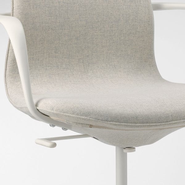Ikea LÅNGFJÄLL Office chair with armrests - Gunnared beige/white ,