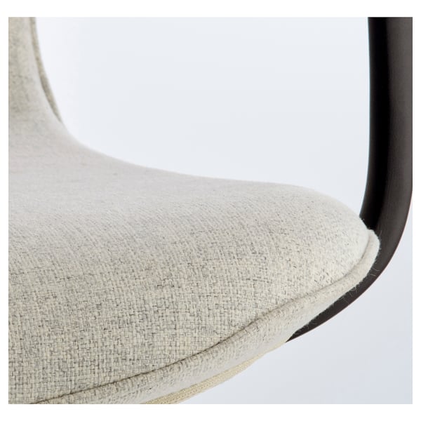LÅNGFJÄLL conference chair with armrests, Gunnared beige/black, 68 cm