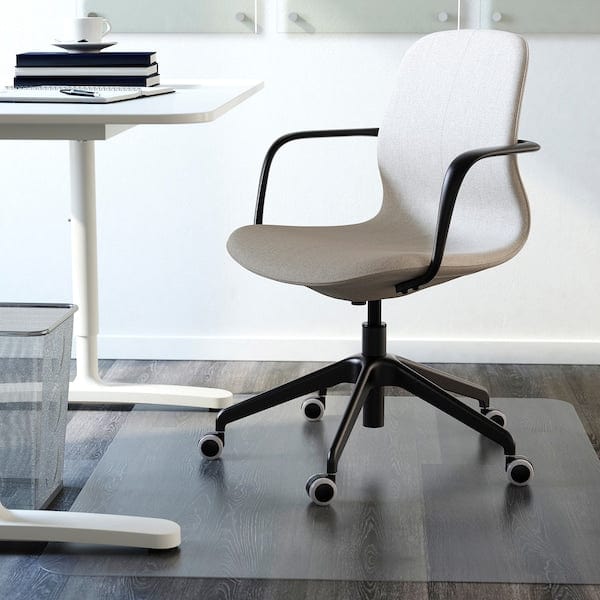 Ikea LÅNGFJÄLL Office chair with armrests - Gunnared beige/black ,