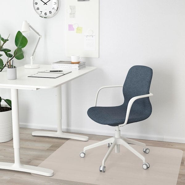 Ikea LÅNGFJÄLL Office chair with armrests - Gunnared blue/white ,