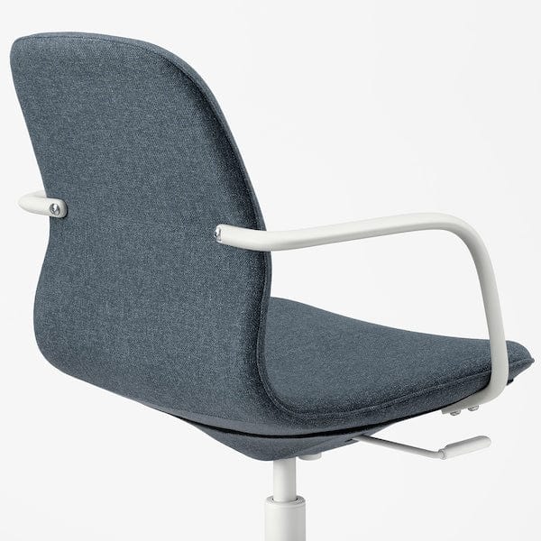 Ikea LÅNGFJÄLL Office chair with armrests - Gunnared blue/white ,