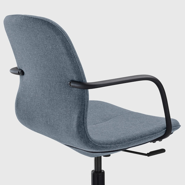 LÅNGFJÄLL Office chair with armrests - Gunnared blue/black ,