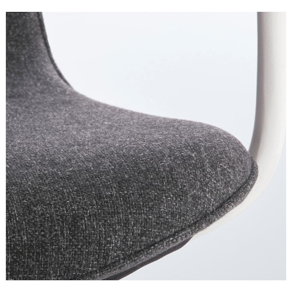 LÅNGFJÄLL Office chair with armrests - Gunnared dark grey/white ,