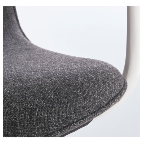 LÅNGFJÄLL conference chair with armrests, Gunnared dark grey/white, 68 cm