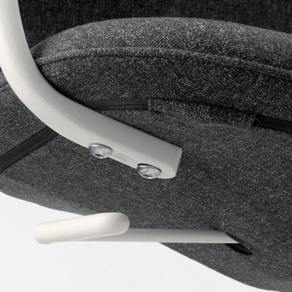Ikea LÅNGFJÄLL Office chair with armrests - Gunnared dark grey/white ,