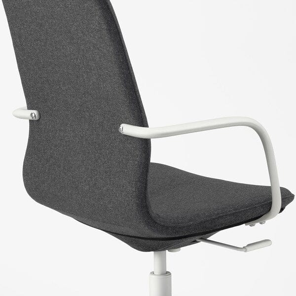 Ikea LÅNGFJÄLL Office chair with armrests - Gunnared dark grey/white ,