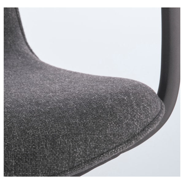 LÅNGFJÄLL Office chair with armrests - Gunnared dark grey/black ,