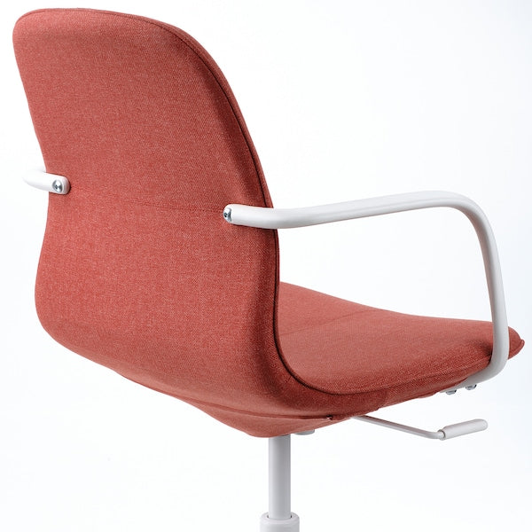 LÅNGFJÄLL - Meeting chair with armrests, Gunnared red-orange/white ,