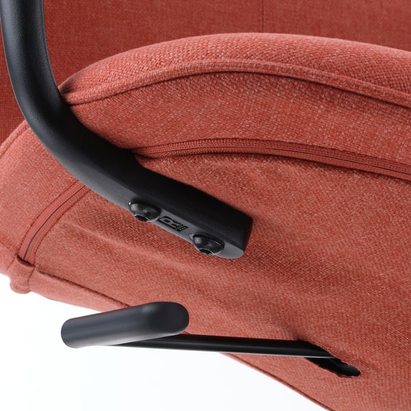 LÅNGFJÄLL conference chair with armrests, Gunnared red-orange/black, 68 cm