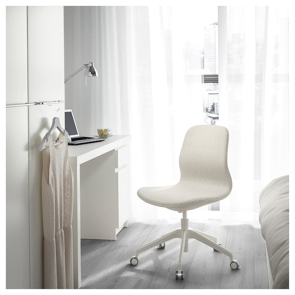 LÅNGFJÄLL Office chair - Gunnared beige/white ,