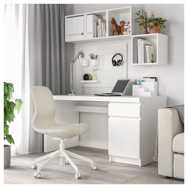 LÅNGFJÄLL Office chair - Gunnared beige/white ,