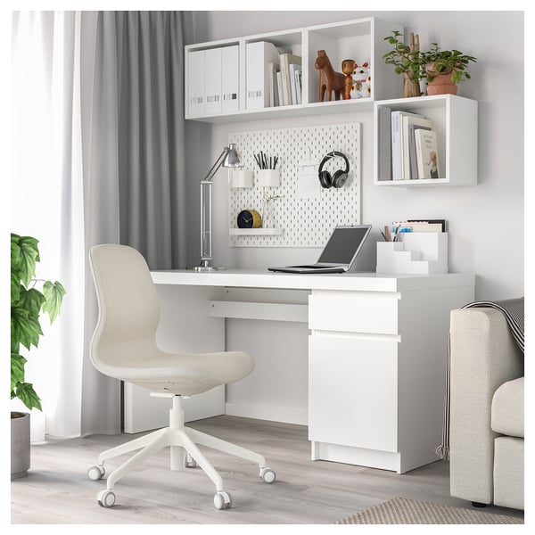 LÅNGFJÄLL conference chair, Gunnared beige/white, 68 cm