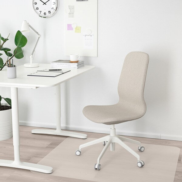 LÅNGFJÄLL Office chair - Gunnared beige/white ,