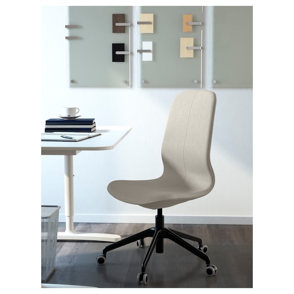 LÅNGFJÄLL Office Chair - Gunnared beige/black ,