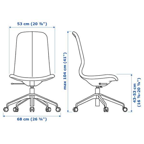 LÅNGFJÄLL Office Chair - Gunnared Dark Grey/Black ,