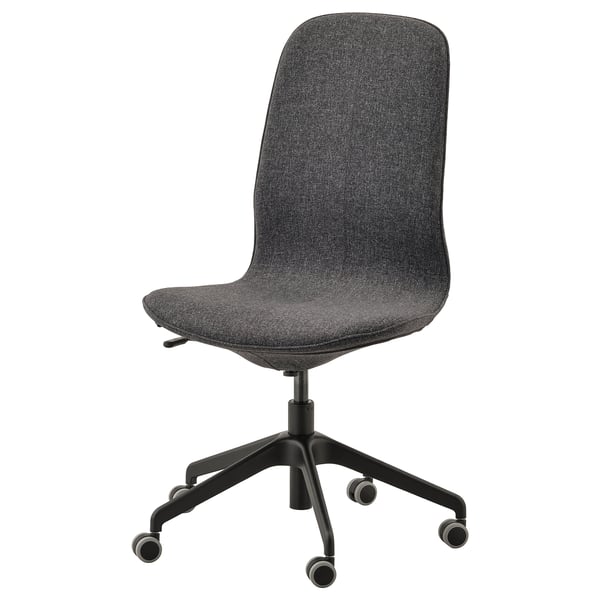 LÅNGFJÄLL conference chair, Gunnared dark grey/black, 53x104x68 cm