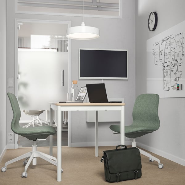 LÅNGFJÄLL conference chair, Gunnared green-grey/white, 68 cm
