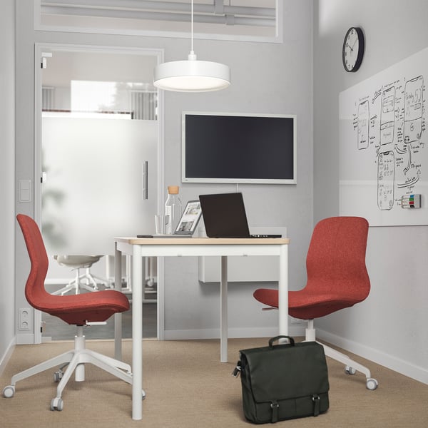LÅNGFJÄLL - Meeting chair, Gunnared red-orange/white ,