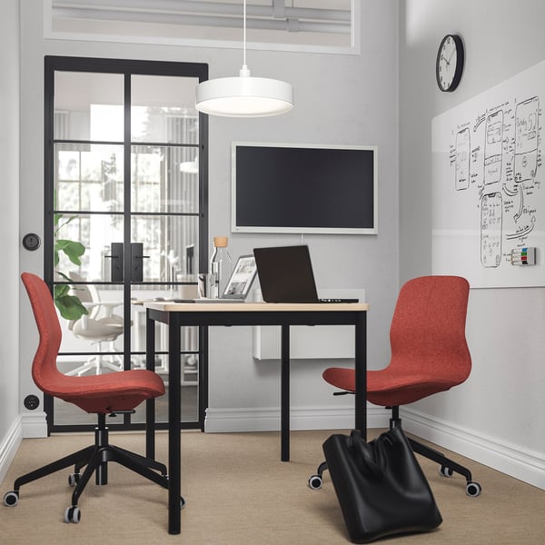 LÅNGFJÄLL conference chair, Gunnared red-orange/black, 68 cm