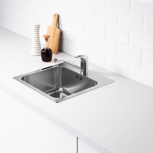 LÅNGUDDEN inset sink, 1 bowl, stainless steel, 46x46 cm