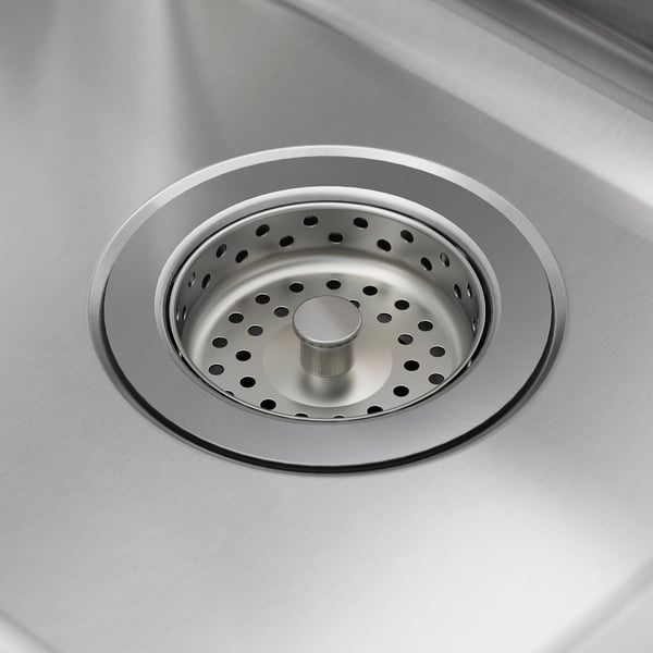 LÅNGUDDEN inset sink, 2 bowls, stainless steel, 75x53 cm