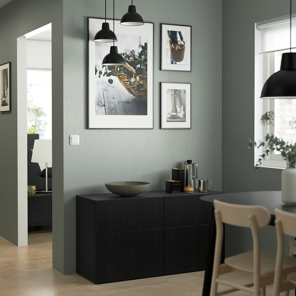 LAPPVIKEN drawer front, black-brown, 60x26 cm