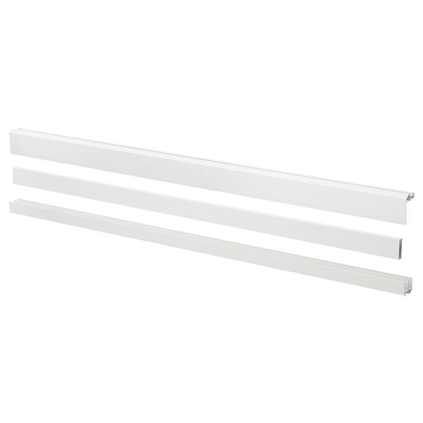 LARKOLLEN rail w fittings for sliding doors, white, 80 cm