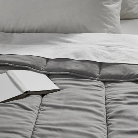 LÅSBRÄKEN comforter, grey, 150x200 cm