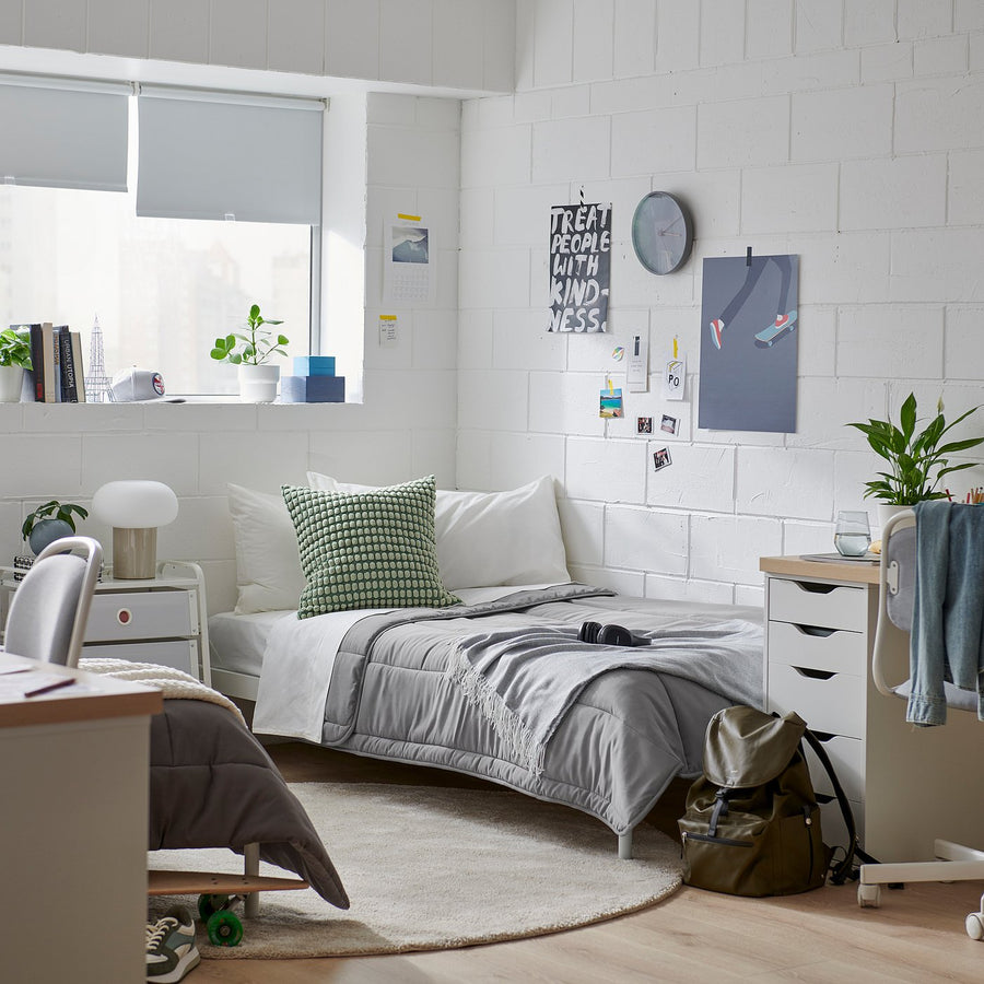LÅSBRÄKEN comforter, grey, 150x200 cm