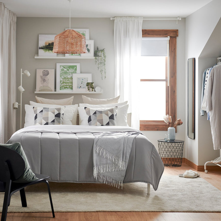 LÅSBRÄKEN comforter, grey, 240x220 cm