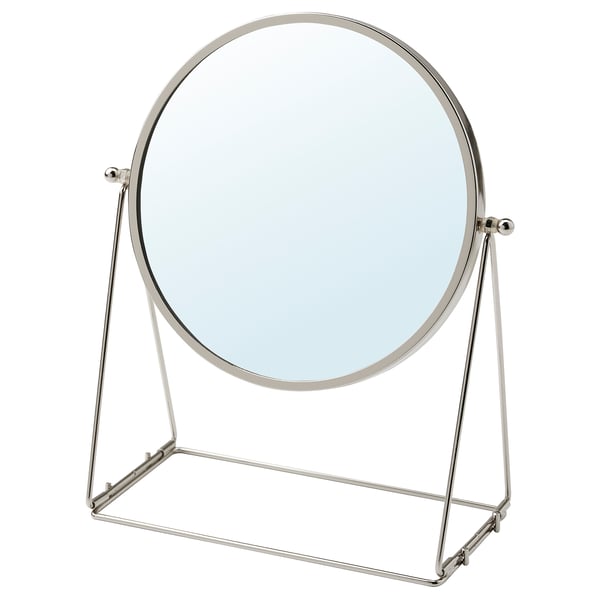 LASSBYN table mirror, silver-colour, 17 cm