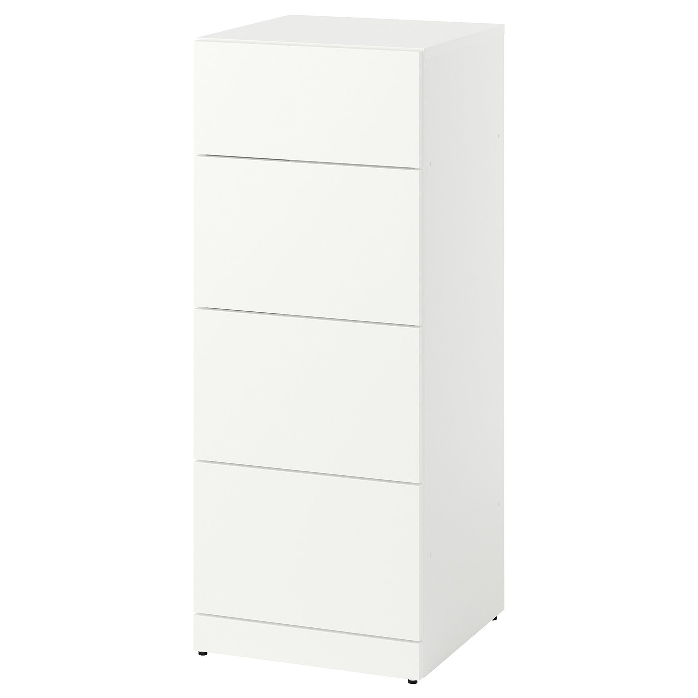 LASTARE chest of 4 drawers, white, 40x42x100 cm