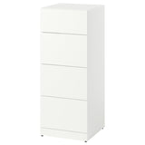 LASTARE chest of 4 drawers, white, 40x42x100 cm