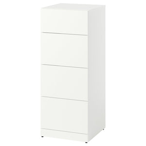 LASTARE chest of 4 drawers, white, 40x42x100 cm