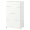 LASTARE chest of 4 drawers, white, 60x42x100 cm