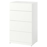 LASTARE chest of 4 drawers, white, 60x42x100 cm
