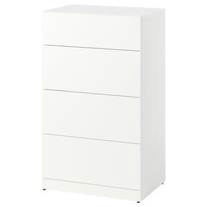 LASTARE chest of 4 drawers, white, 60x42x100 cm