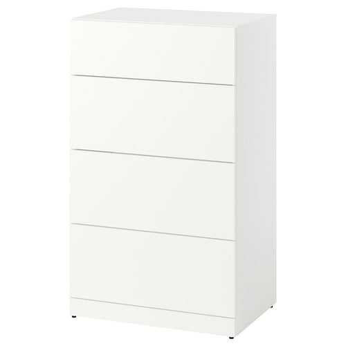 LASTARE chest of 4 drawers, white, 60x42x100 cm