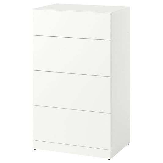 LASTARE chest of 4 drawers, white, 60x42x100 cm