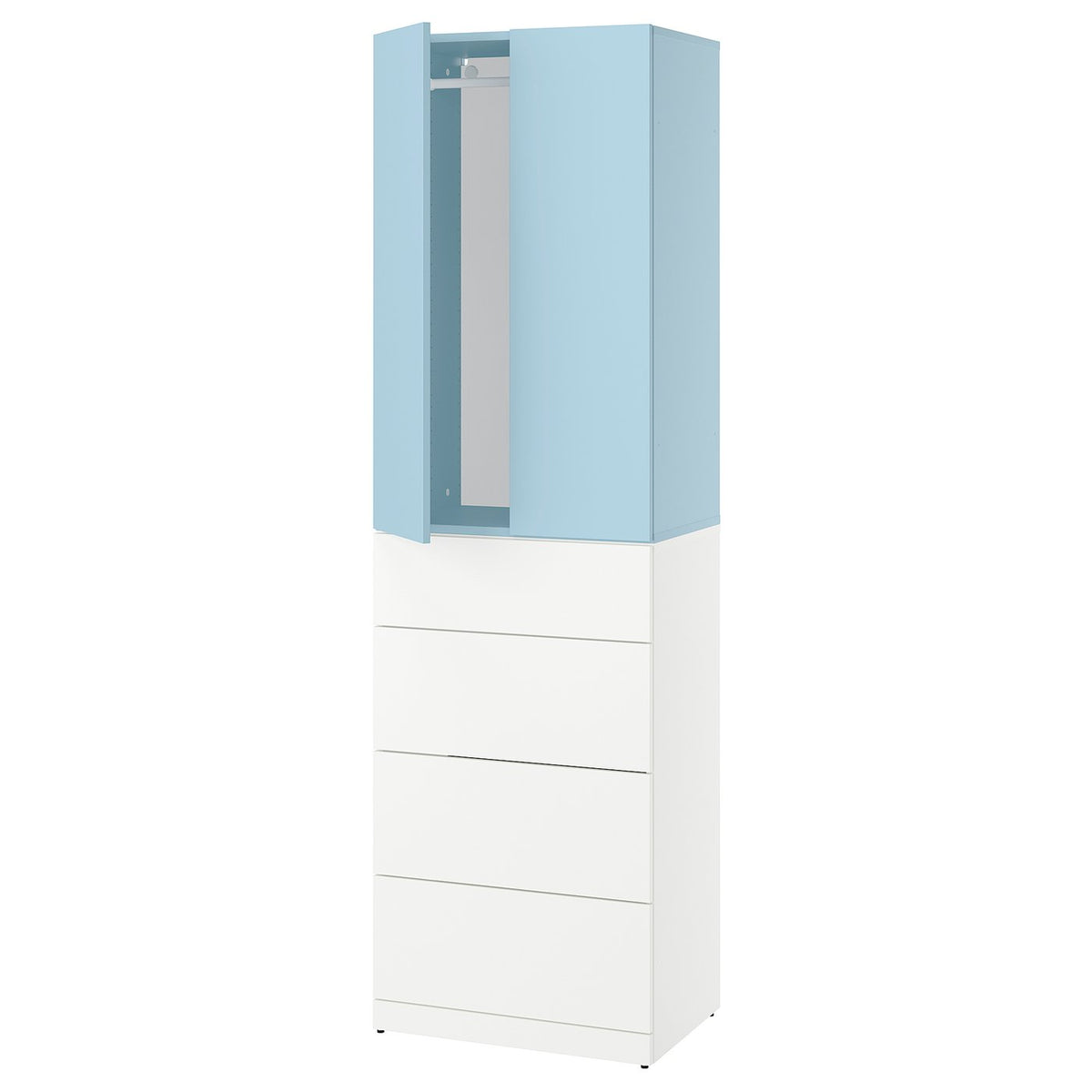 LASTARE wardrobe combination, white/blue, 60x42x201 cm